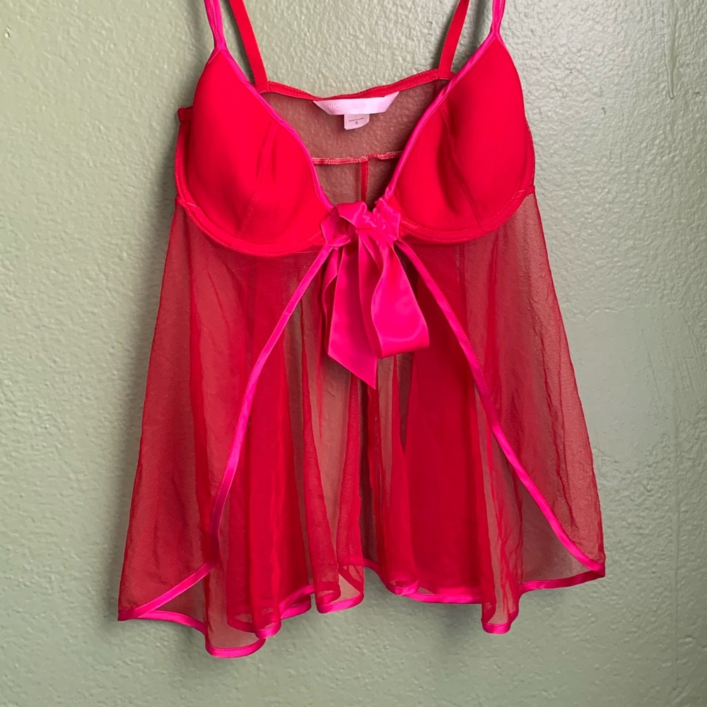 Victoria’s Secret Red and Pink babydoll Lingerie❣️🎁🧸